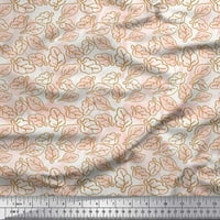 Soimoi Cotton Canvas Fabric Leaves & Buttercup Floral Printed